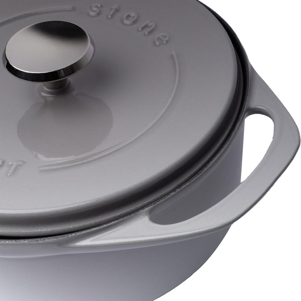 Potart Stone Gri Derin Döküm Tencere 28 cm