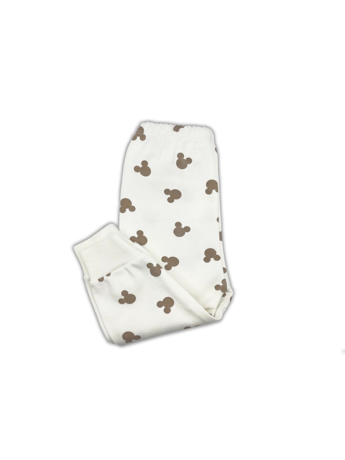 Sema Baby Mickey Mouse Bebek Pijama Takımı – Ekru 0-3 Ay