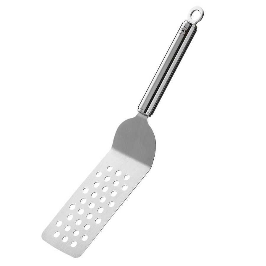 Spatula Açılı Paslanmaz Çelik Delikli 32 cm