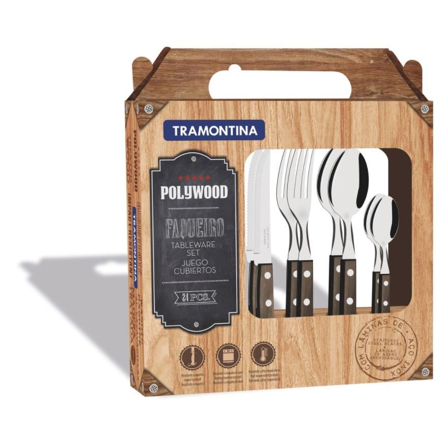 Tramontina 21199-905 24lü Çatal, Kaşık, Biftek-Steak Bıçağı Seti