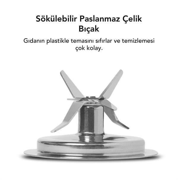 Tribest - Cam Personal Vakumlu Blender,0,67 hp,500W,1250 ml,Vakumlu Hazne - PBG-5001-C