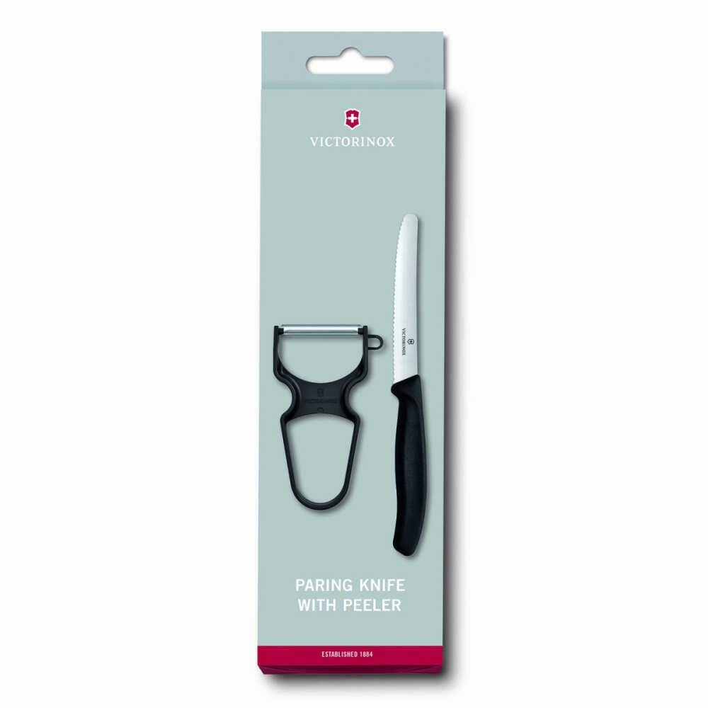 Victorinox 6.7113.23 Soyacak ve Sofra Bıçağı Seti, 2li Set Siyah