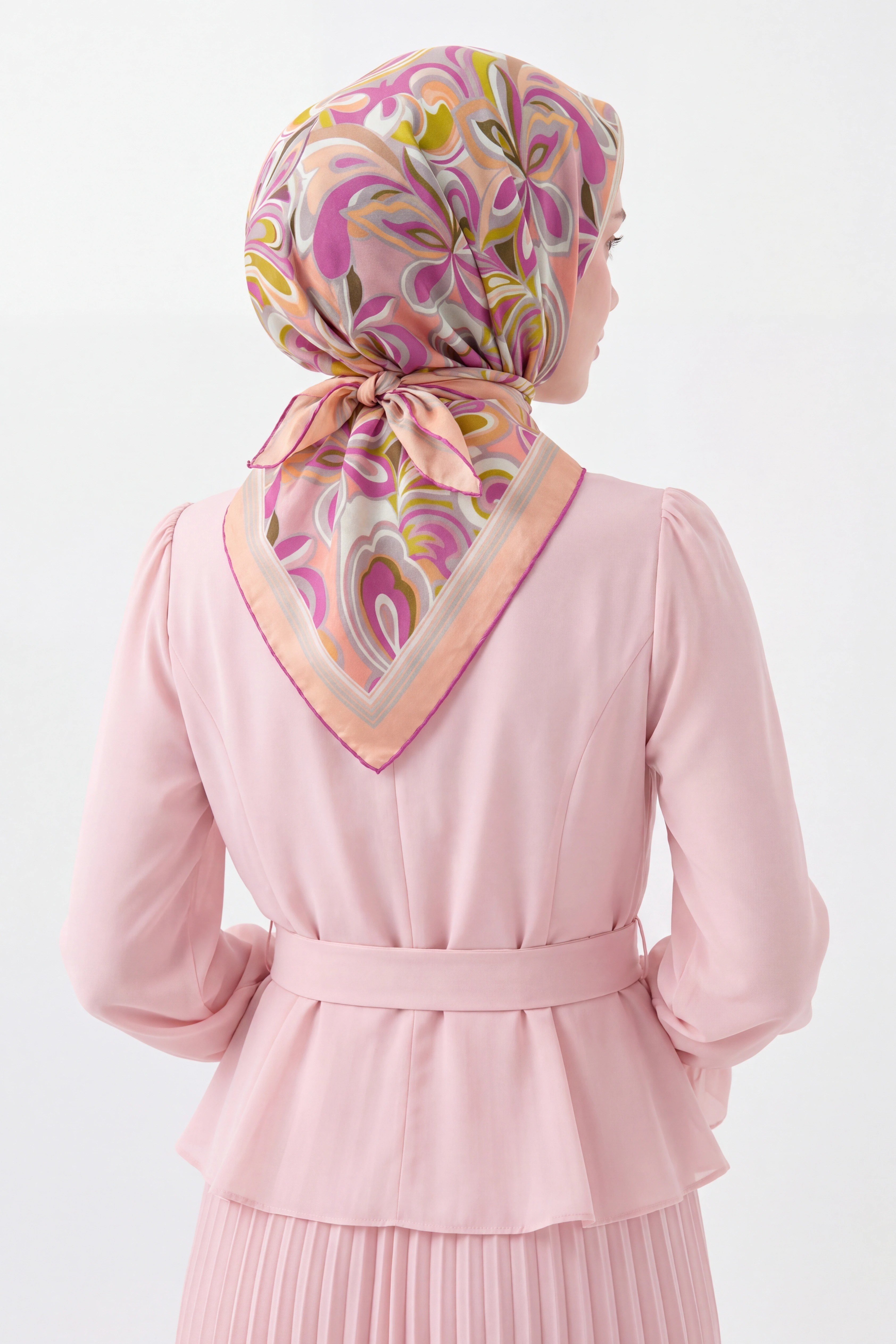 161038-04Velora Eşarp Aura Floral Pembe