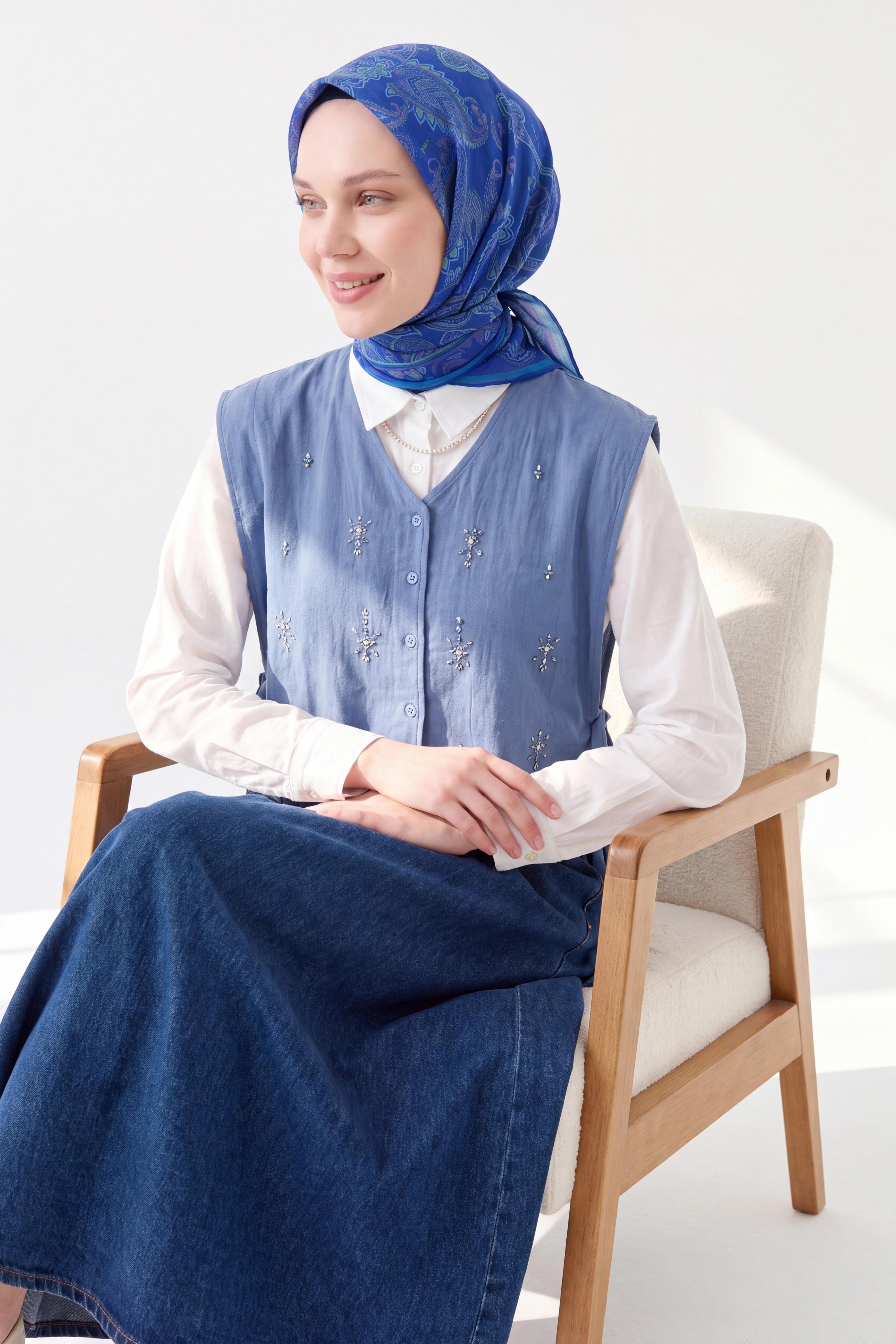 73155-03Soft Eşarp Şal Motif Morcivert