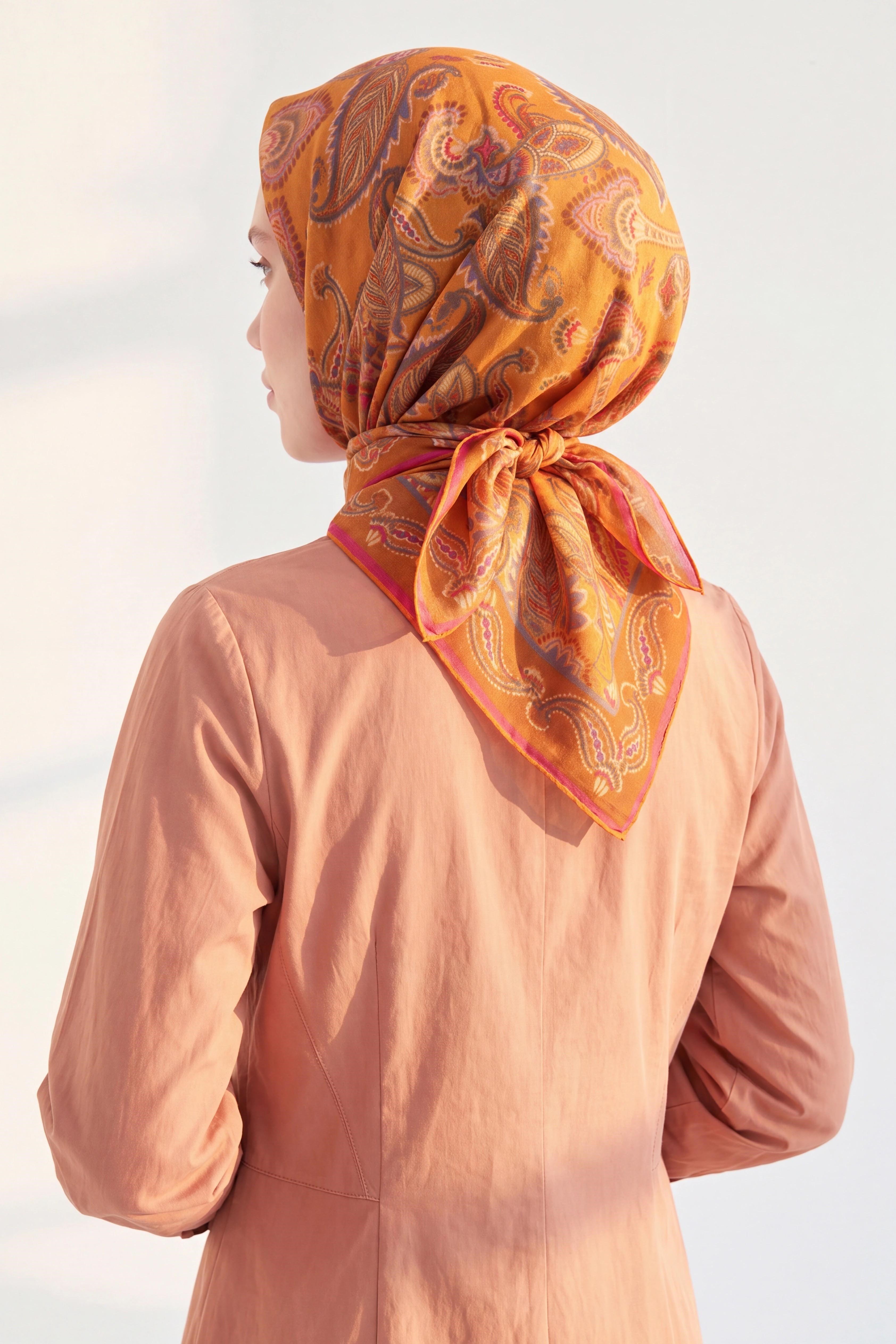 73155-08Soft Eşarp Şal Motif Kavuniçi