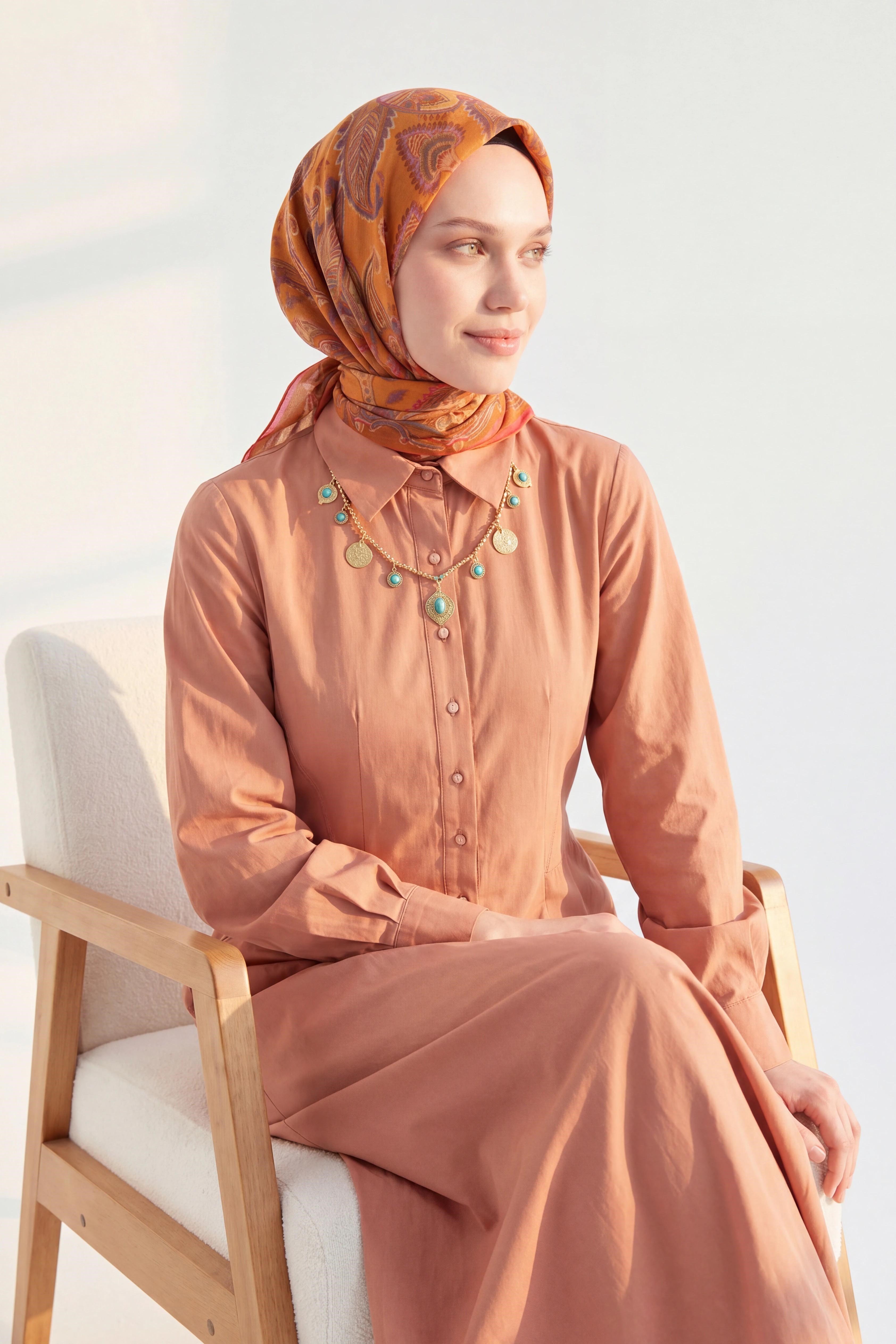73155-08Soft Eşarp Şal Motif Kavuniçi