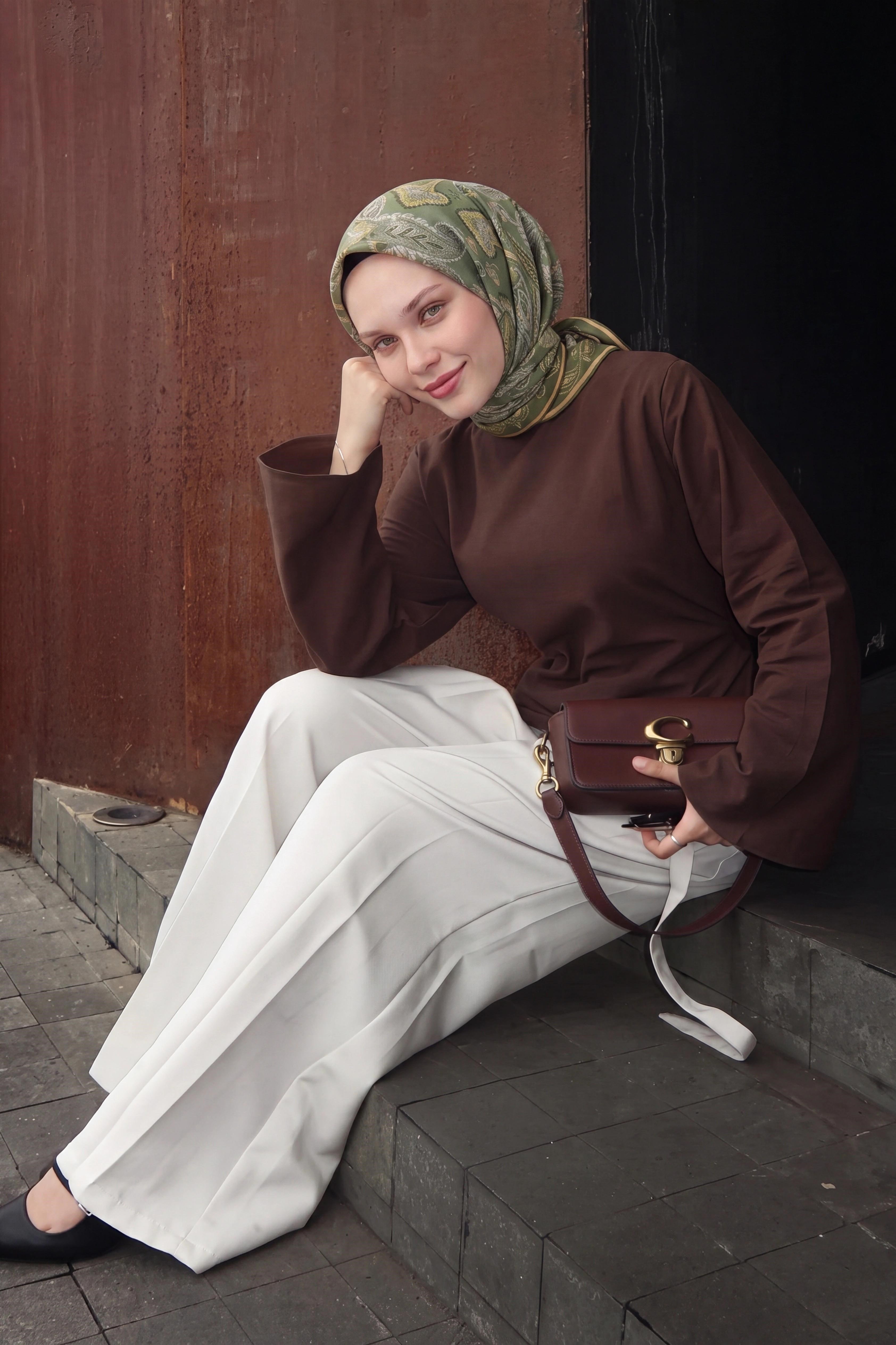 73155-09Soft Eşarp Şal Motif Yeşil
