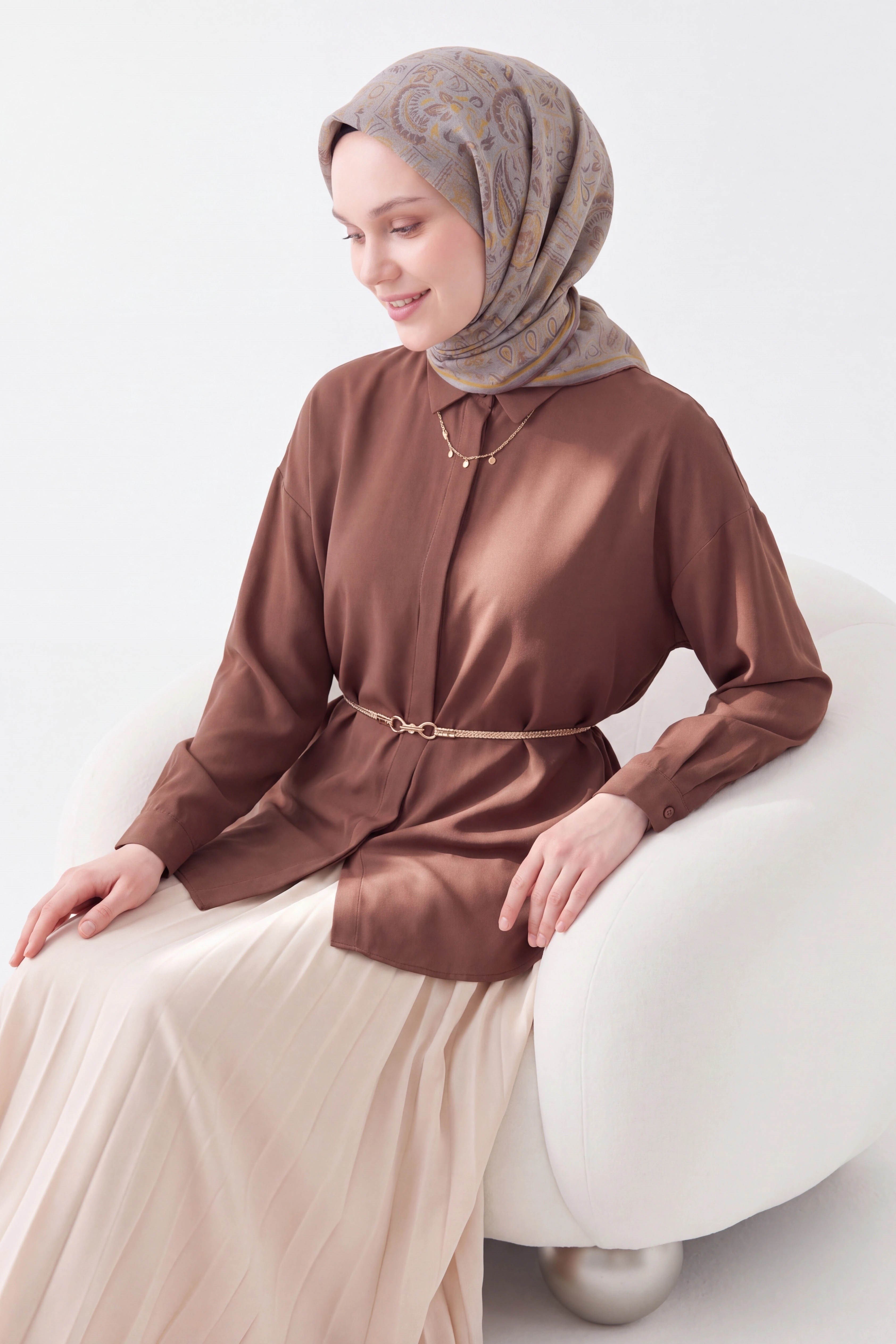 73165-11Soft Eşarp Etnik Gri