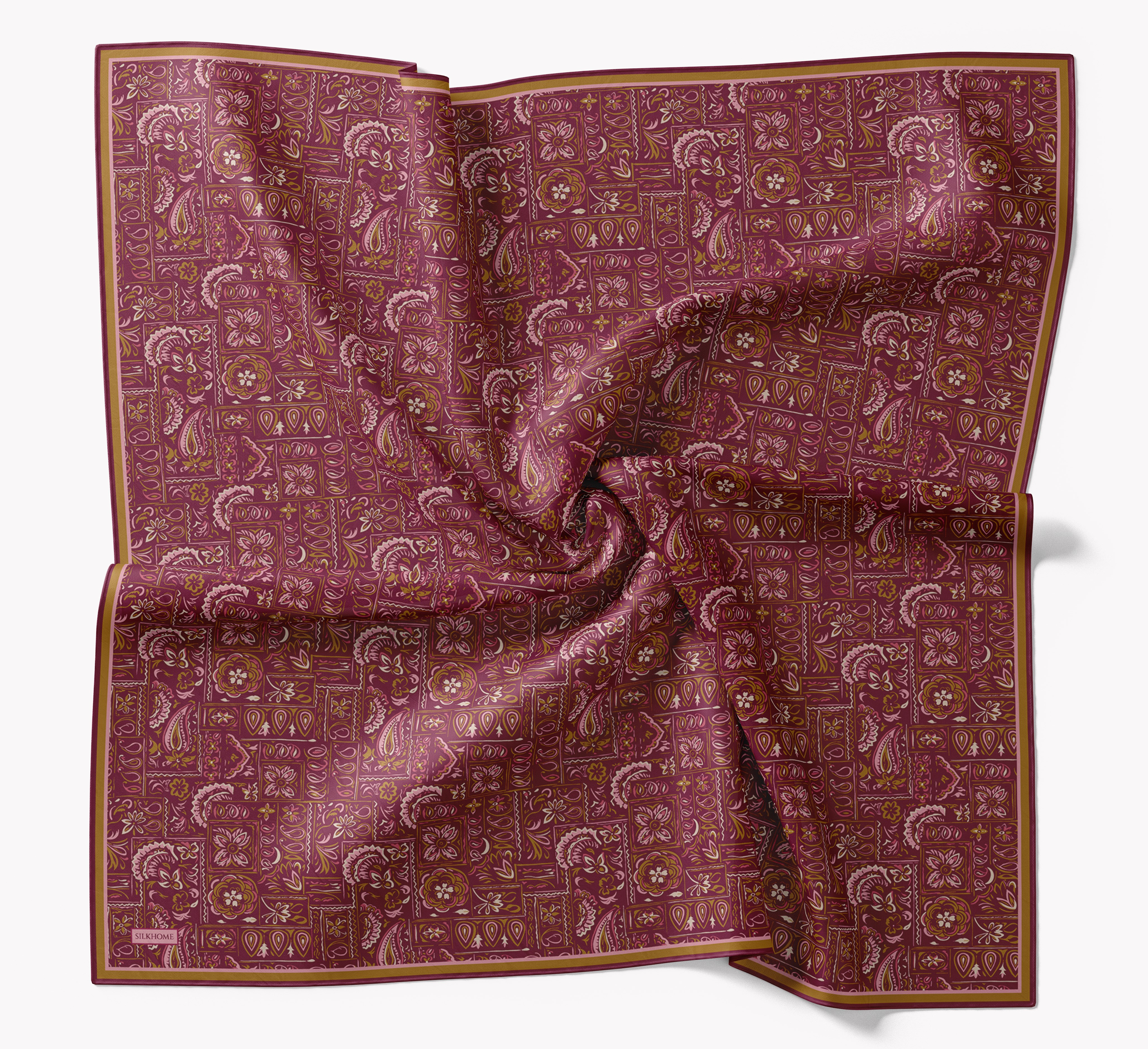 73165-19Soft Eşarp Etnik Vişne Çürüğü
