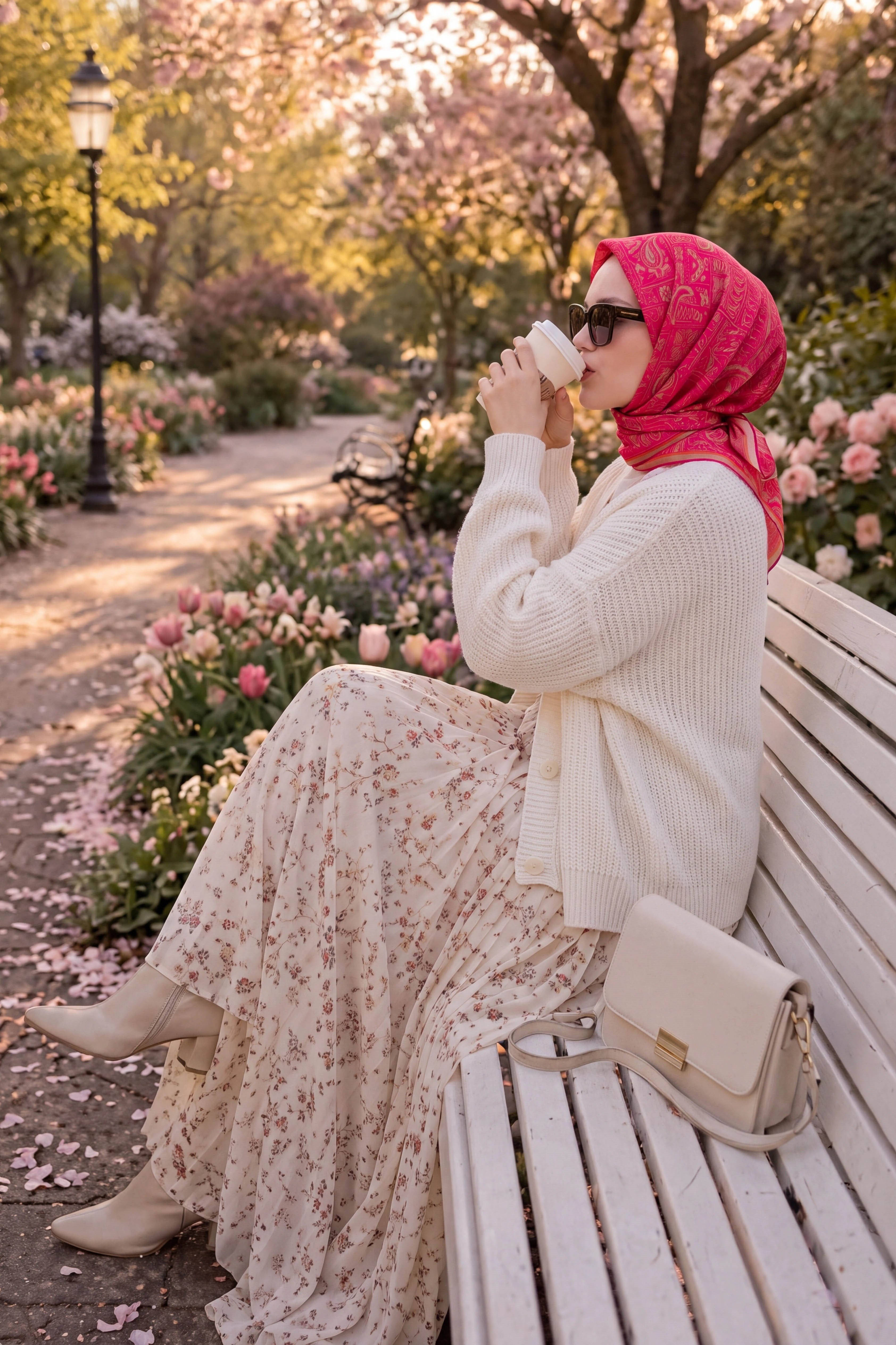 73165-22Soft Eşarp Etnik Fuşya