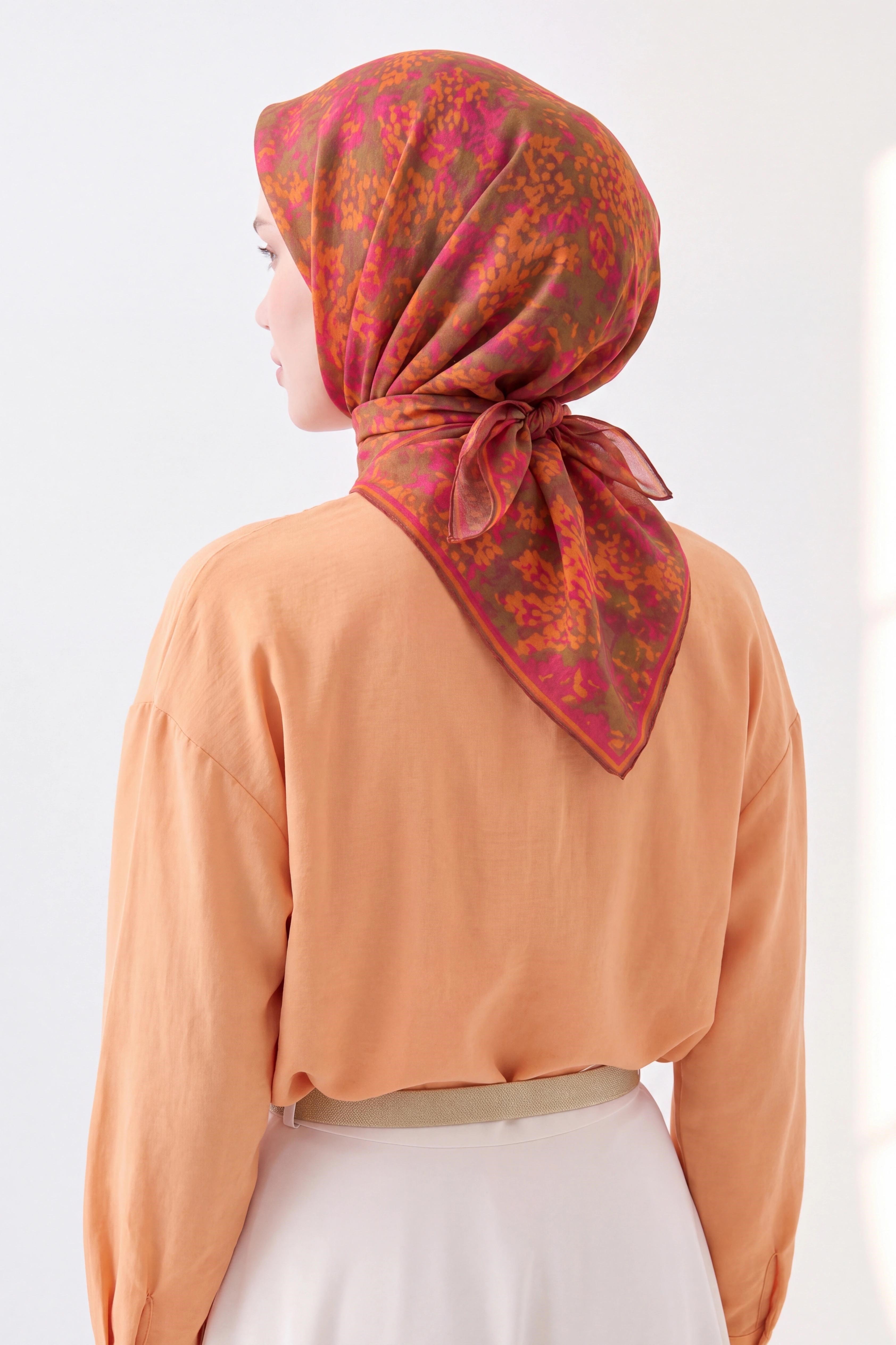 73166-10Soft Eşarp Autumn Bloom Turuncu