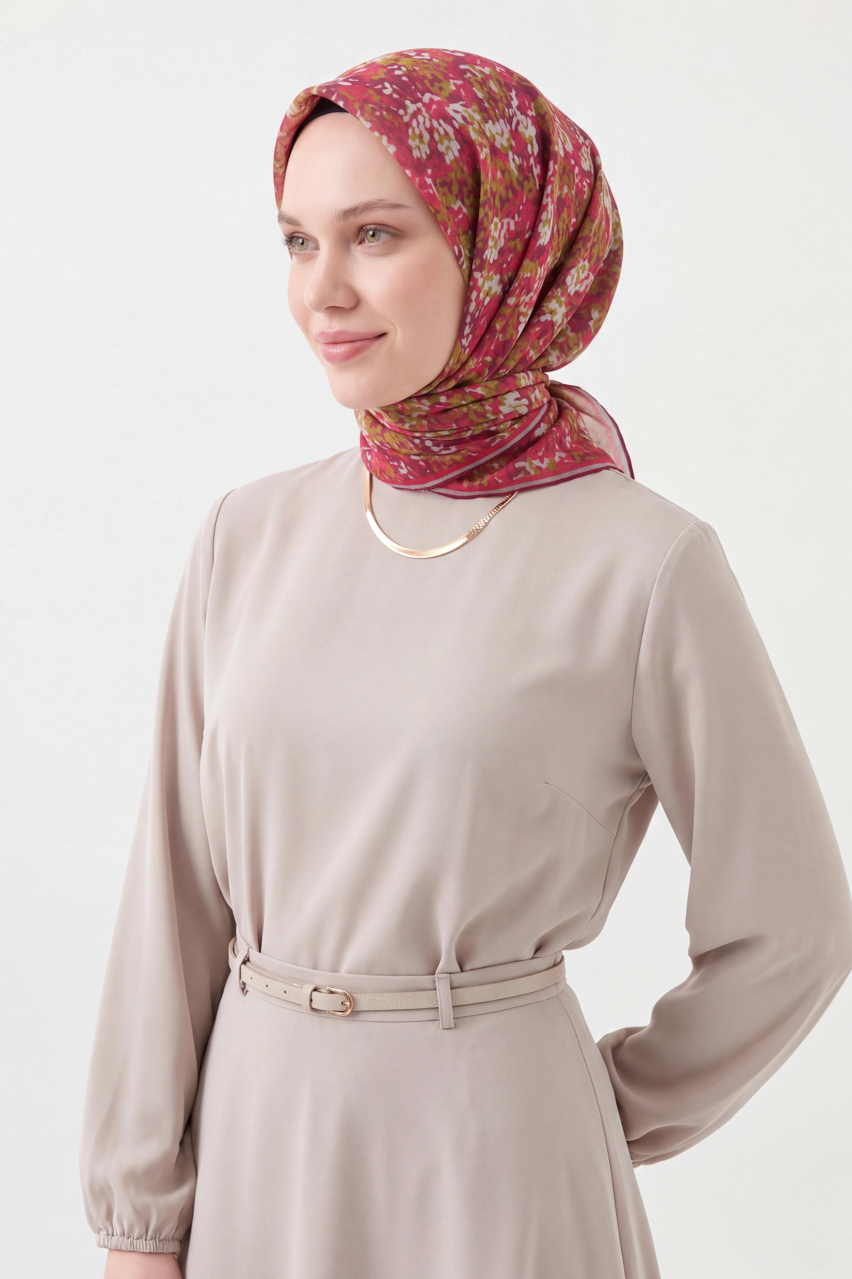73166-12Soft Eşarp Autumn Bloom Mürdüm