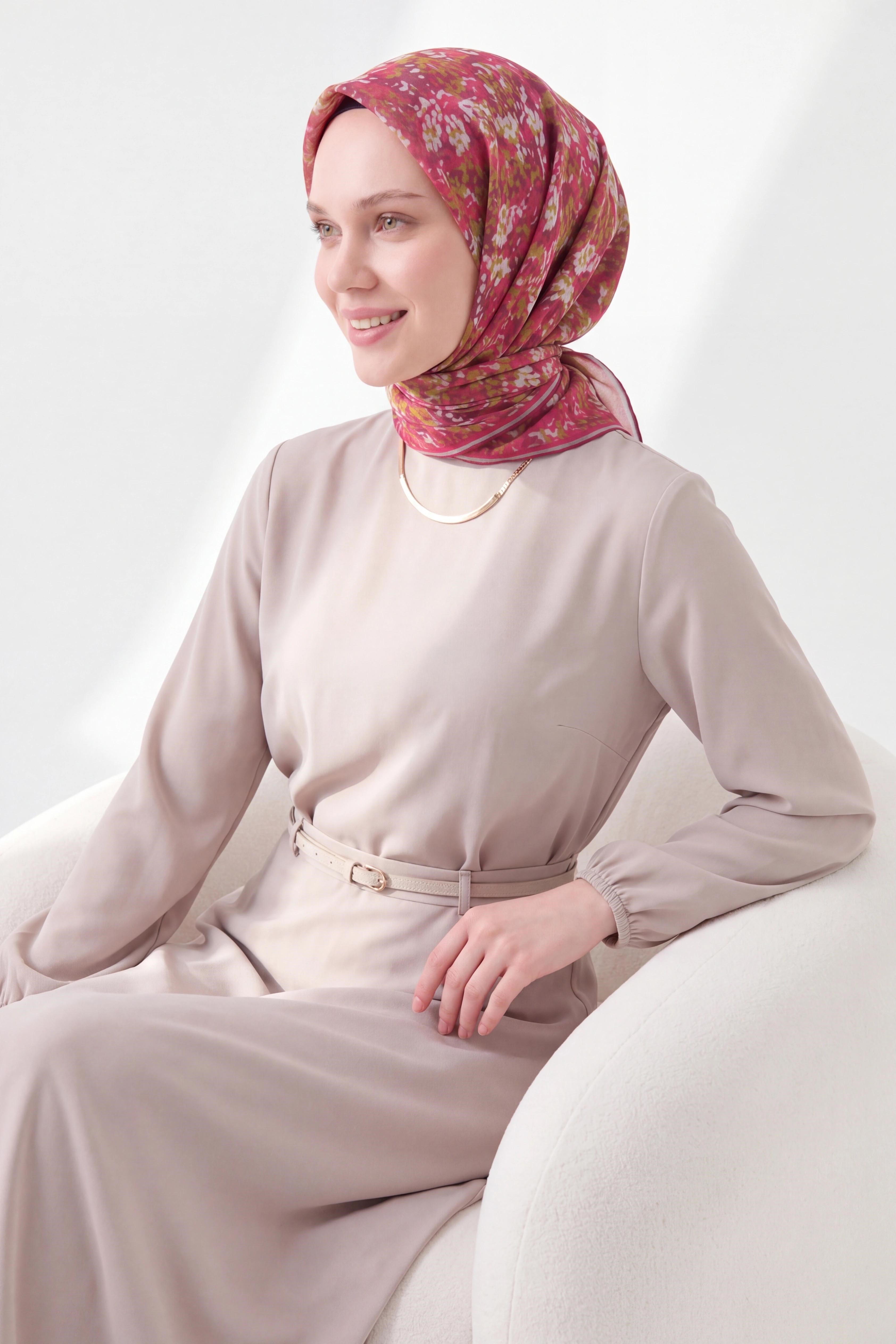 73166-12Soft Eşarp Autumn Bloom Mürdüm