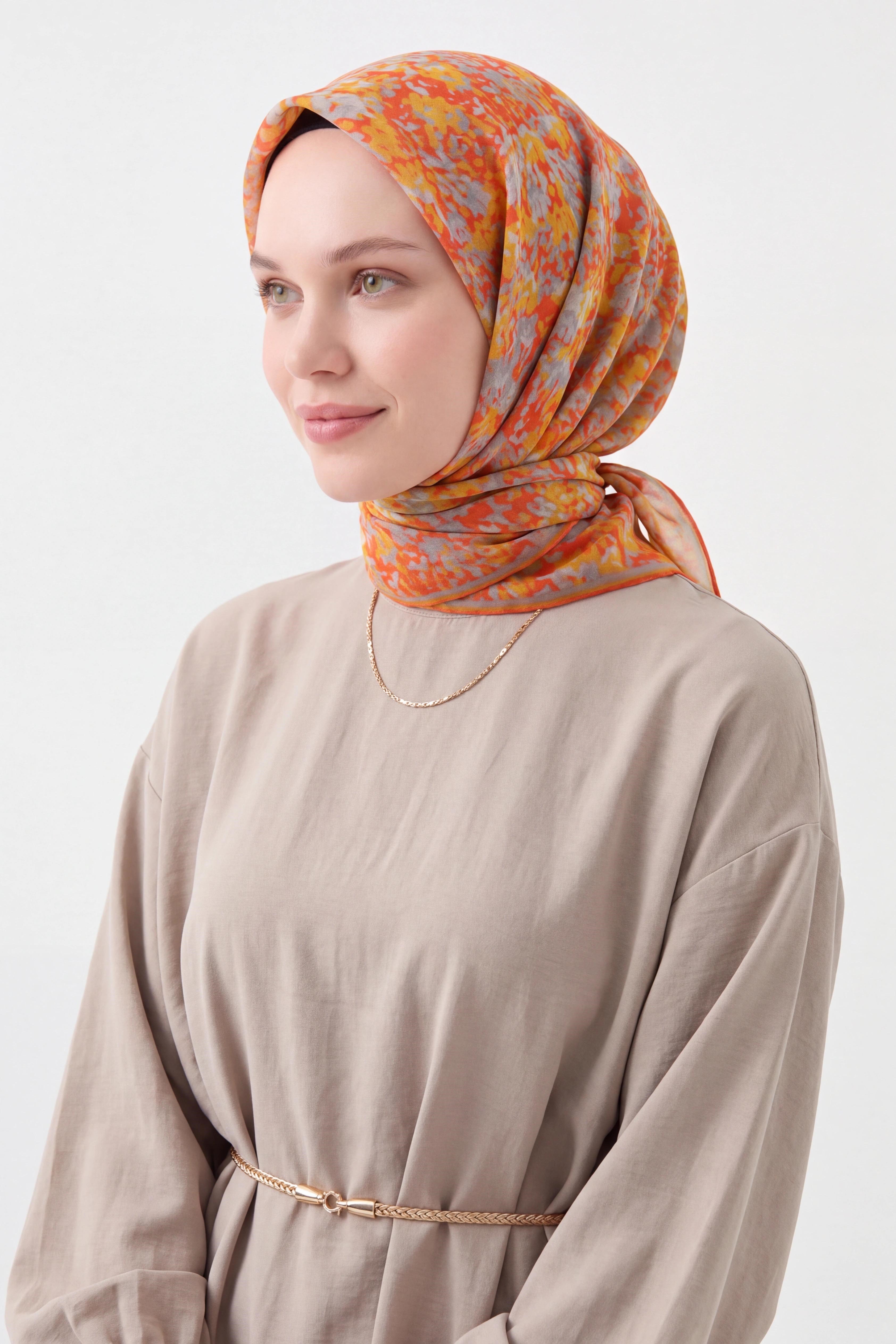 73166-20Soft Eşarp Autumn Bloom Turuncu