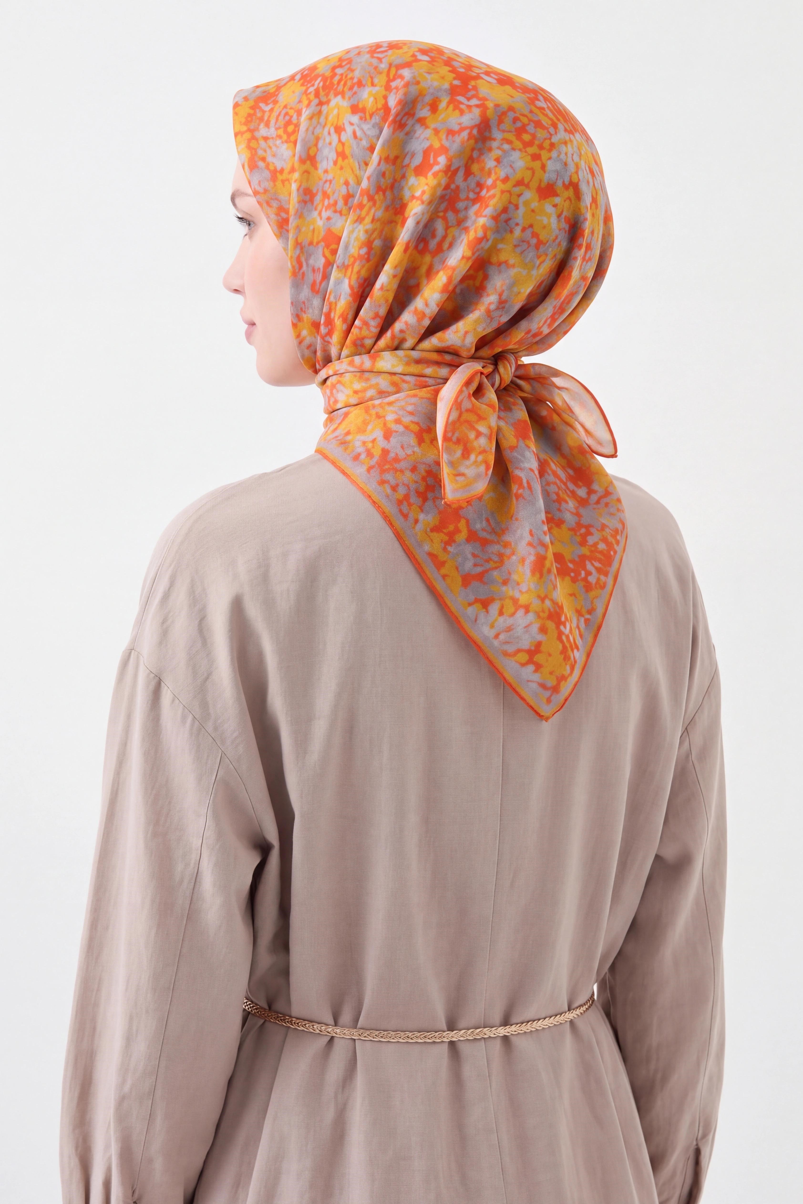 73166-20Soft Eşarp Autumn Bloom Turuncu