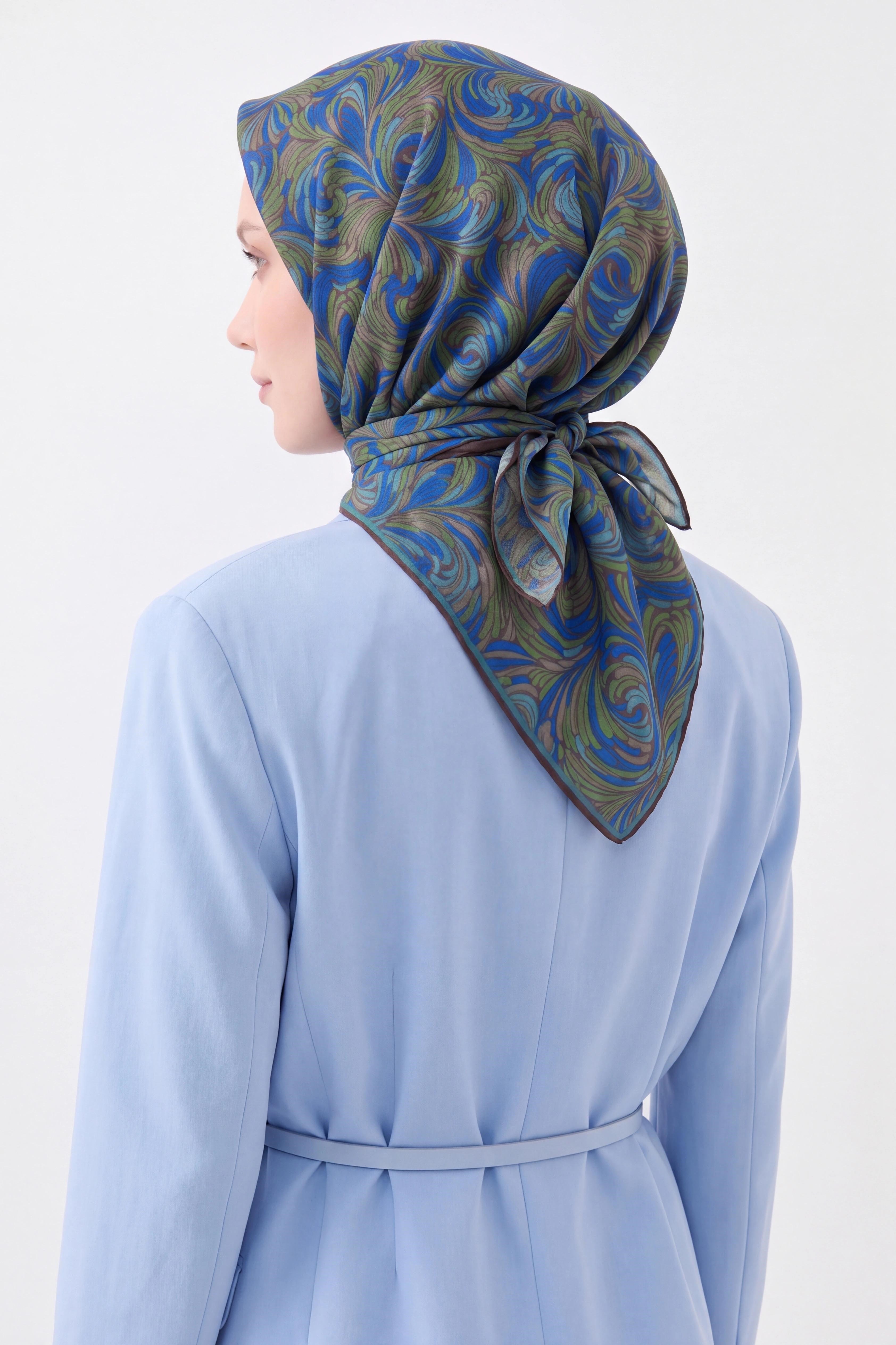 73167-11Soft Eşarp Vintage Flow Saks Mavisi