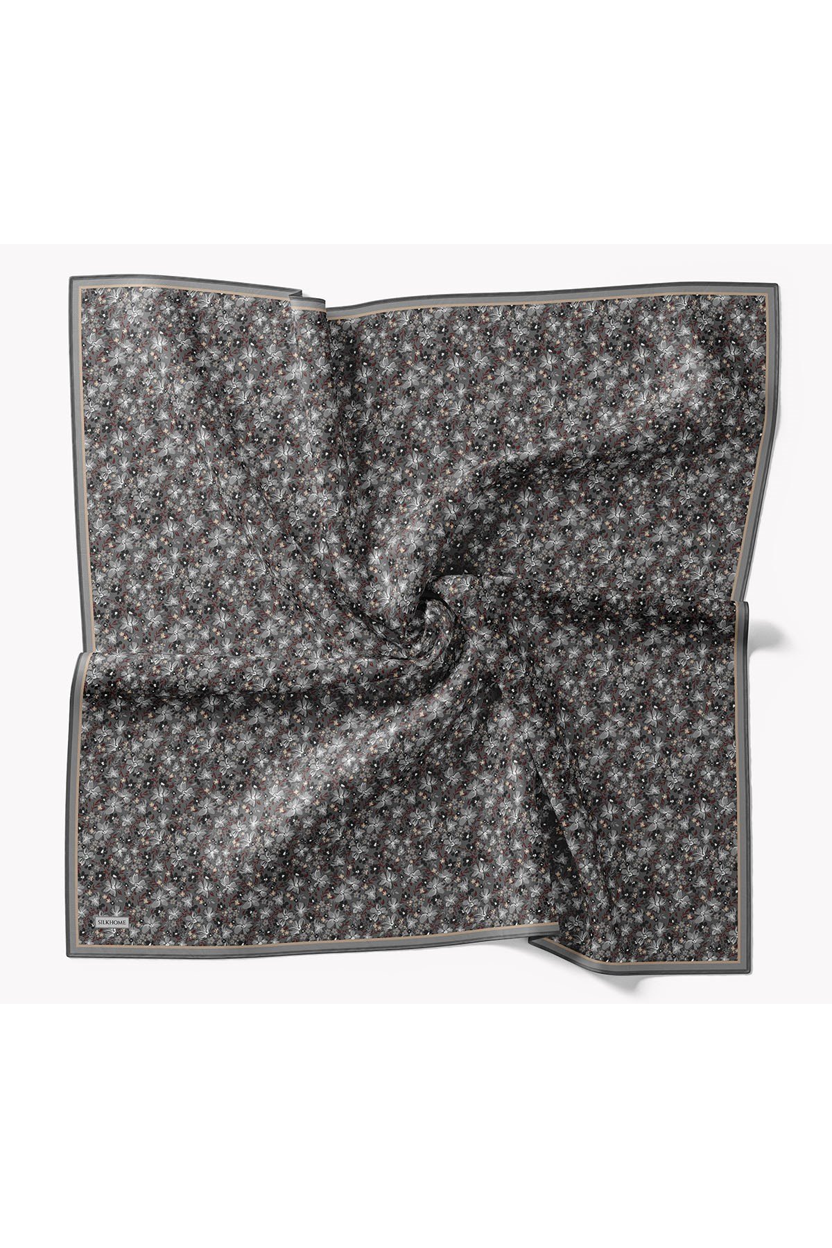 73168-08Soft Eşarp Mini Floral Füme