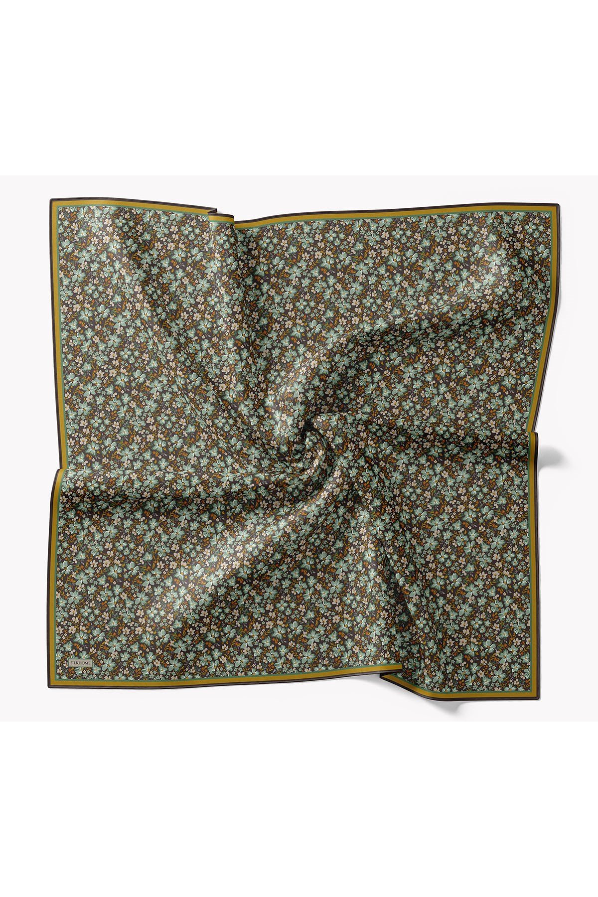 73168-09Soft Eşarp Mini Floral Acı Kahve