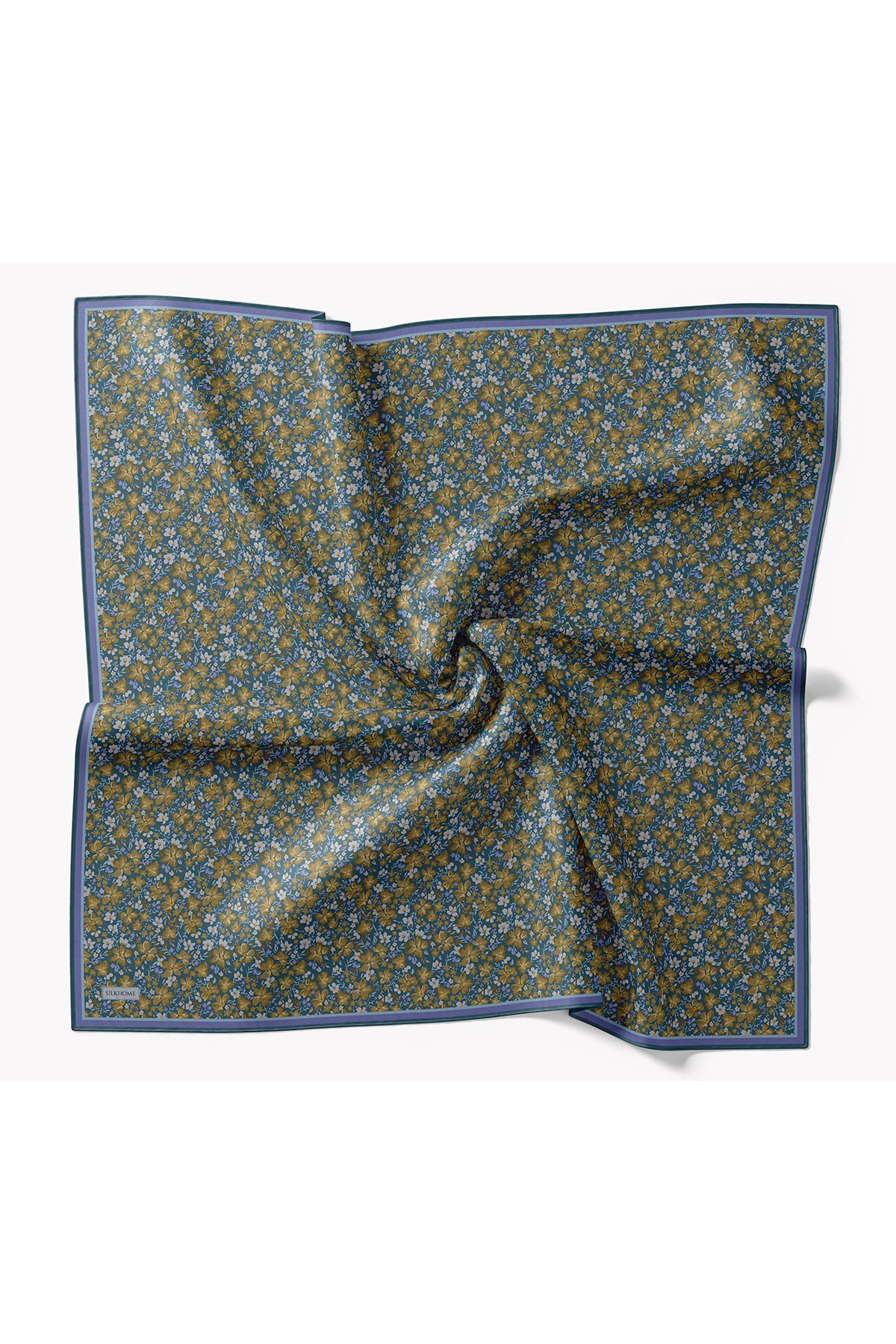 73168-16Soft Eşarp Mini Floral Mavi