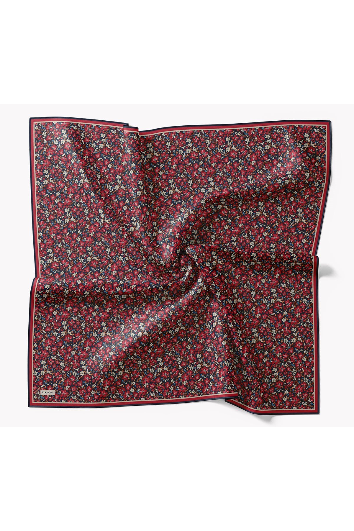 73168-20Soft Eşarp Mini Floral Lacivert