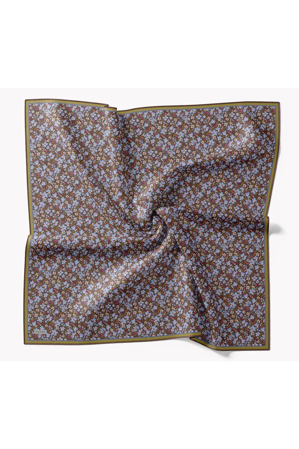 73168-23Soft Eşarp Mini Floral Çikolata Kahve
