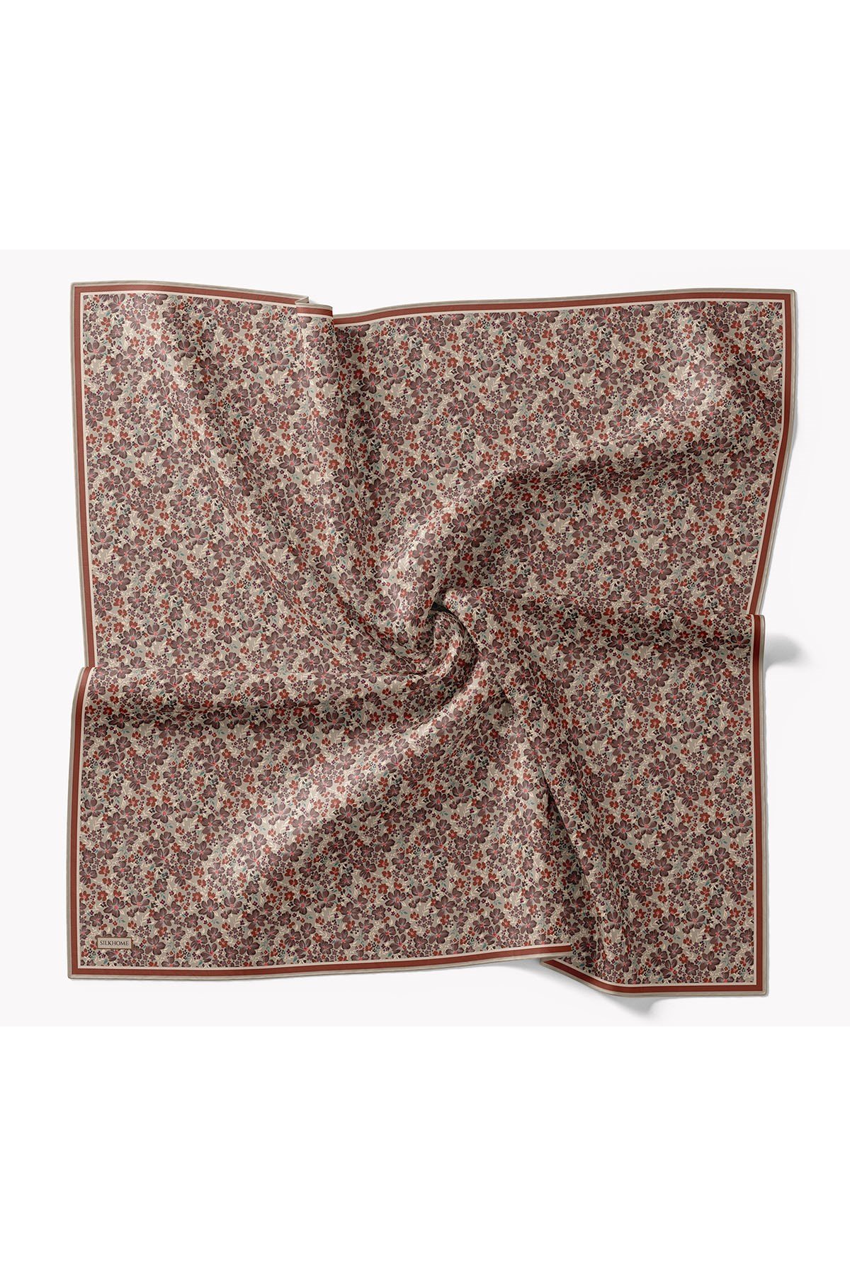 73168-26Soft Eşarp Mini Floral Koyu Kırmızı