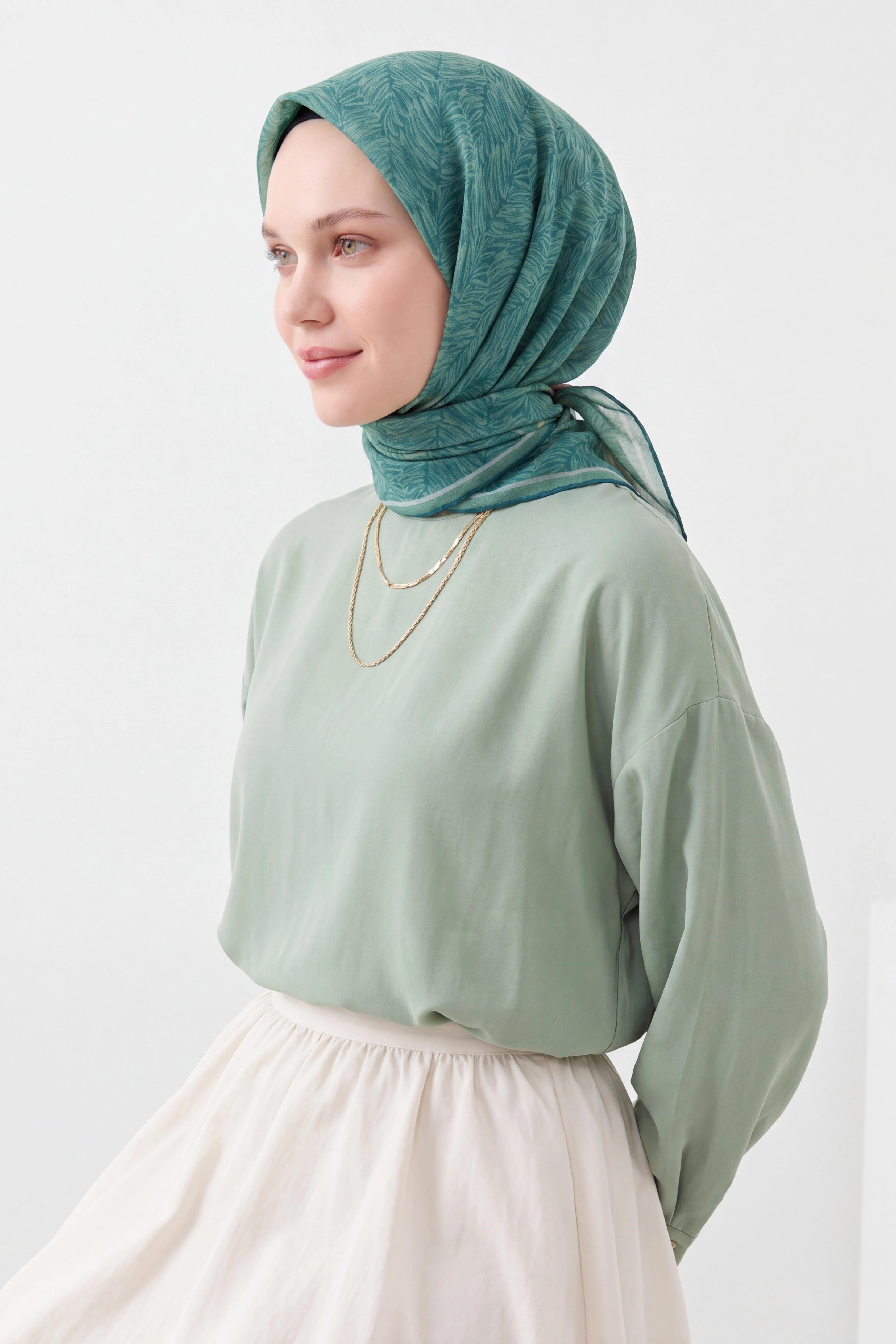 73169-13Soft Eşarp Petra Yeşil