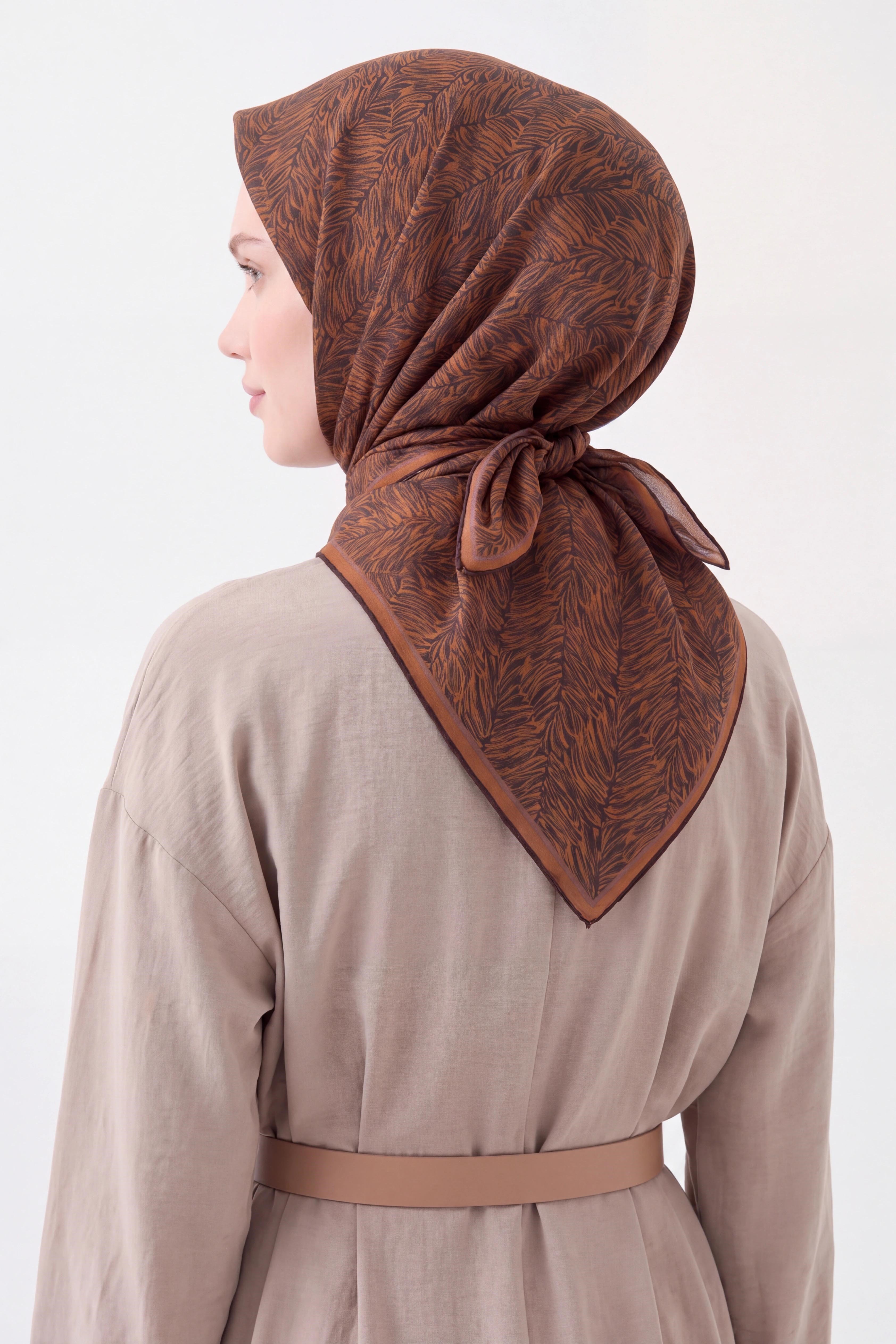 73169-16Soft Eşarp Petra Koyu Turuncu