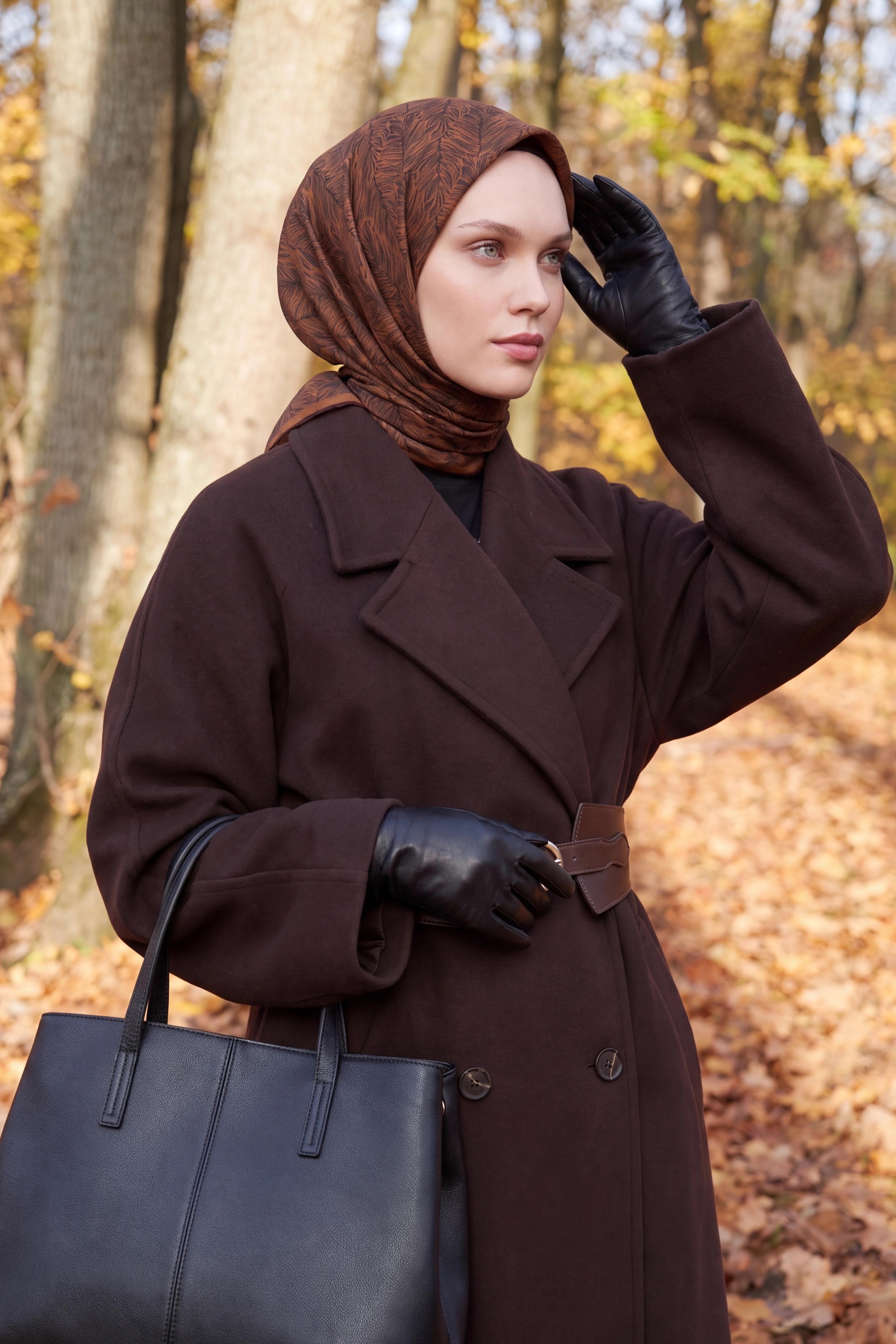 73169-16Soft Eşarp Petra Koyu Turuncu