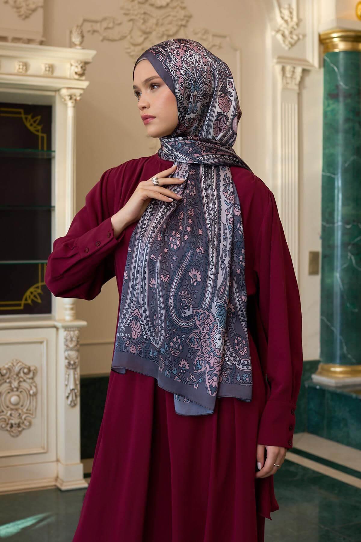 Antrasit Hint Vual Şal -  5009-09