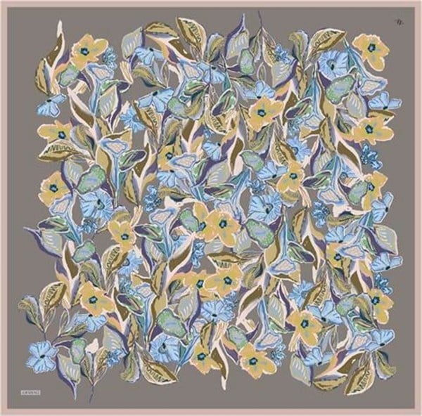 Armine Çiçek Desenli Saf İpek Twill Eşarp 9332D 35
