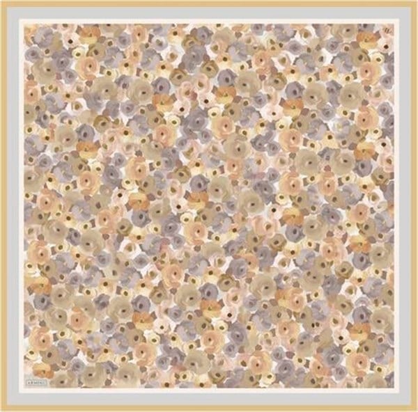 Armine Çiçek Desenli Saf İpek Twill Eşarp 9300D 37
