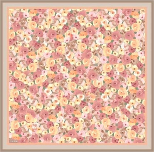 Armine Çiçek Desenli Saf İpek Twill Eşarp 9300D 01