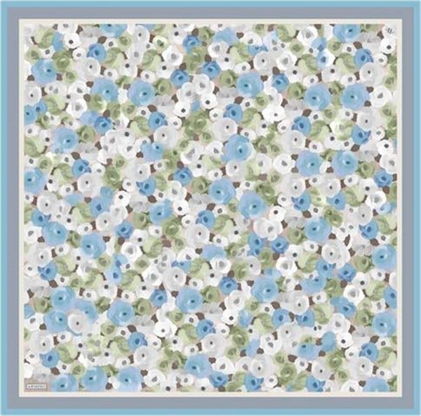 Armine Çiçek Desenli Saf İpek Twill Eşarp 9300D 83