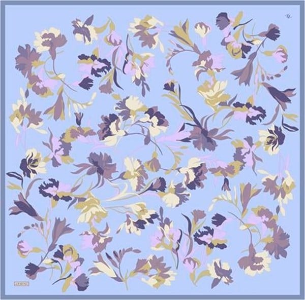 Armine Çiçek Desenli Saf İpek Twill Eşarp 9342D 32