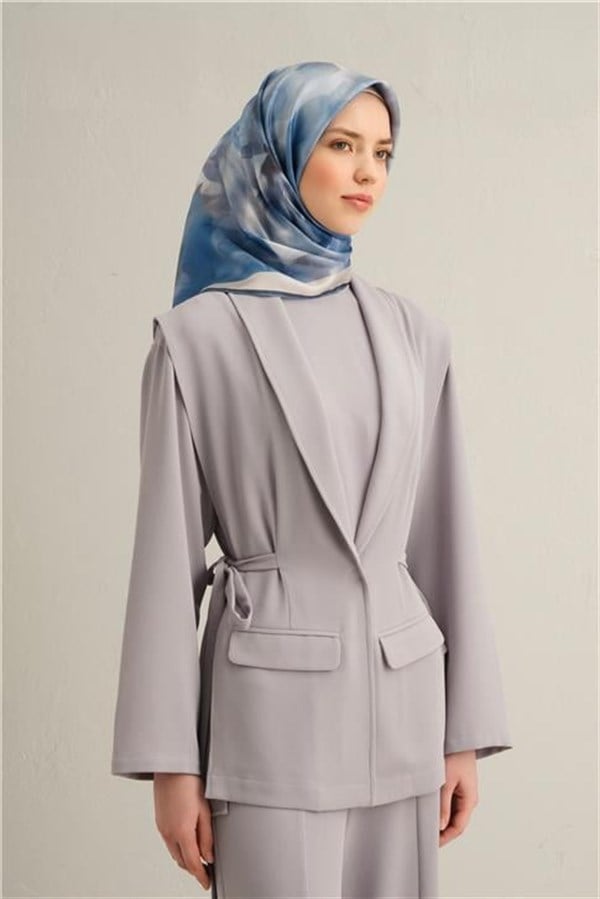 Armine Çiçek Desenli Saf İpek Twill Eşarp 9310D 38