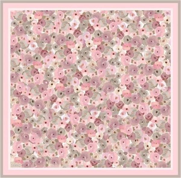 Armine Çiçek Desenli Saf İpek Twill Eşarp 9300D 35