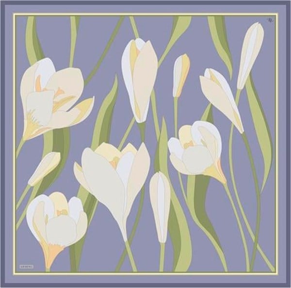 Armine Çiçek Desenli Saf İpek Twill Eşarp 9302D 06