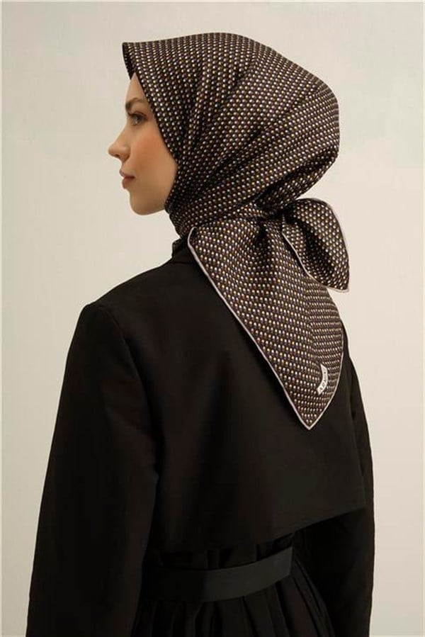 Armine Çiçek Desenli Saf İpek Twill Eşarp 9307D 04