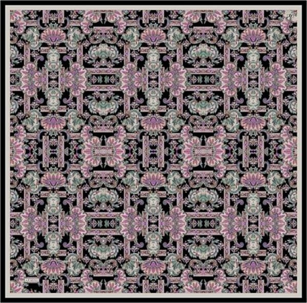 Armine Etnik Desen Saf İpek Twill Eşarp 9416D 81