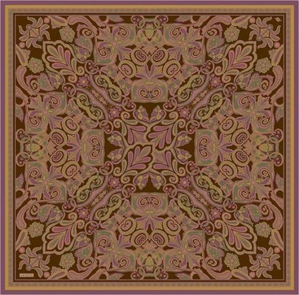 Armine Etnik Desen Saf İpek Twill Eşarp 9421D 81