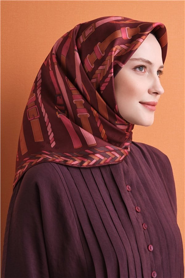 Armine Jakarlı İpek Eşarp 9607D 07