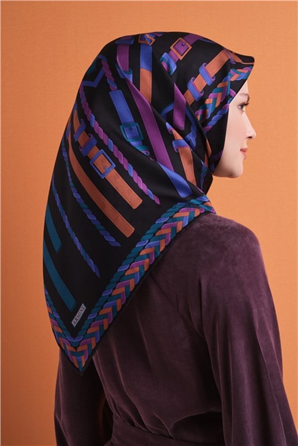 Armine Jakarlı İpek Eşarp 9607D 53