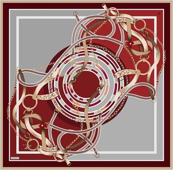 Armine Klasik Desenli Saf İpek Sura Eşarp 9315D 31