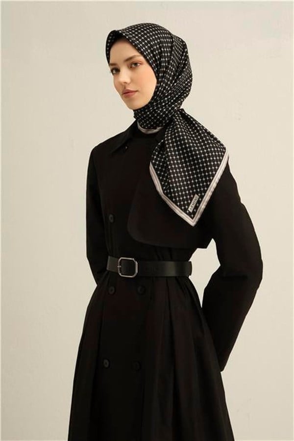 Armine Monogram Desenli Saf İpek Sura Eşarp 9345D 10