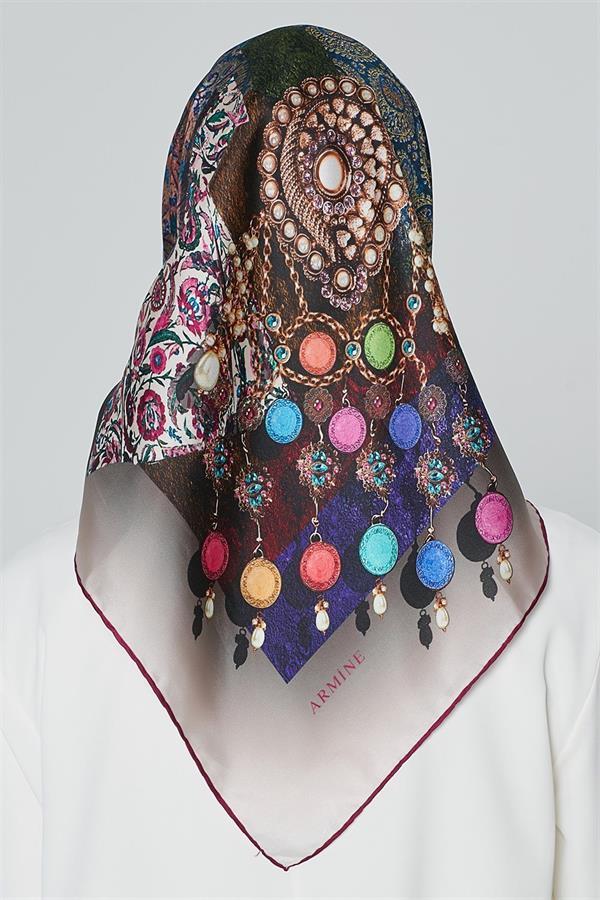 Armine Nostalji Serisi Twill İpek Eşarp 7639-11NT