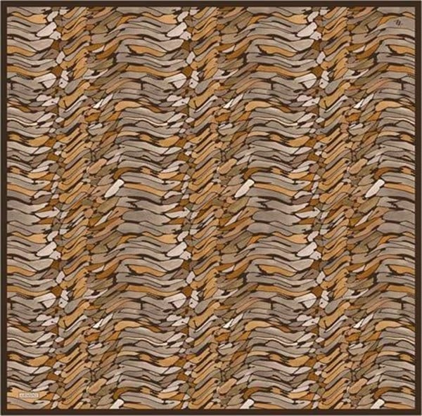 Armine Soyut Desenli Saf İpek Twill Eşarp 9335D 81