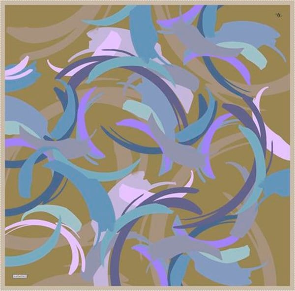 Armine Soyut Desenli Saf İpek Twill Eşarp 9328D 31