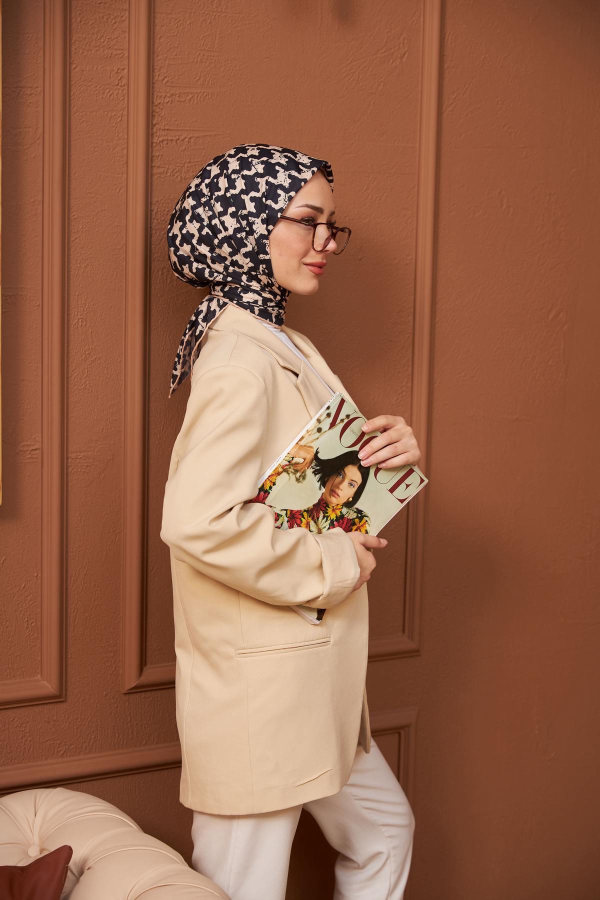 Aura Kazayağı Soft Eşarp Siyah Pembe 1155-12