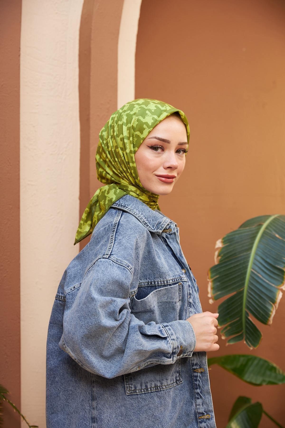 Aura Kazayağı Soft Eşarp Yağ Yeşili 1155-04